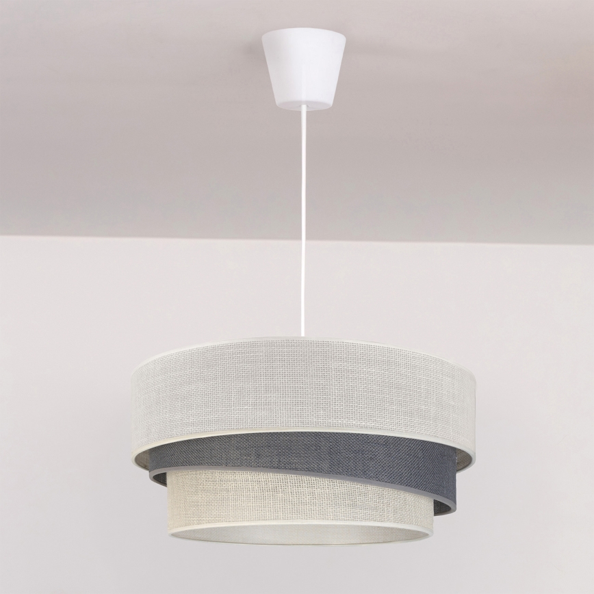 Brilagi - Lampada a sospensione su cavo TRIO 1xE27/60W/230V Ø 40 cm crema/grigio