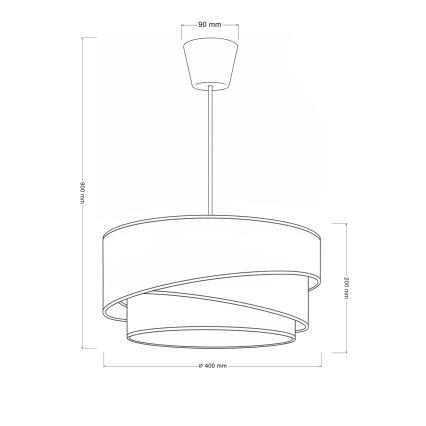 Brilagi - Lampada a sospensione su cavo TRIO 1xE27/60W/230V Ø 40 cm crema/grigio