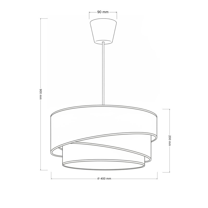 Brilagi - Lampada a sospensione su cavo TRIO 1xE27/60W/230V Ø 40 cm crema/grigio