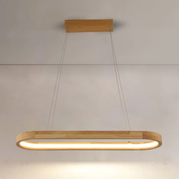 Brilagi - Lampada a sospensione su cavo UMEA WOOD LED/30W/230V 70x20 cm legno