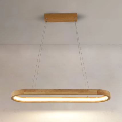 Brilagi - Lampada a sospensione su cavo UMEA WOOD LED/30W/230V 70x20 cm legno
