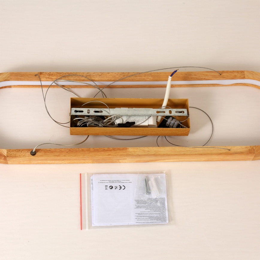 Brilagi - Lampada a sospensione su cavo UMEA WOOD LED/30W/230V 70x20 cm legno