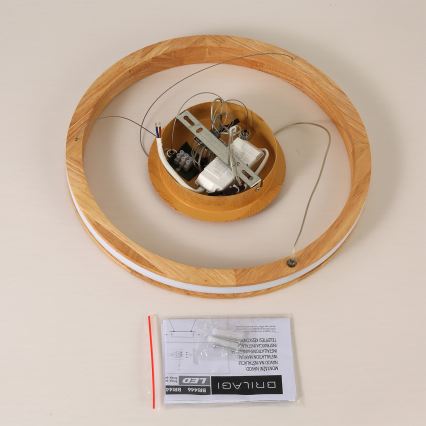 Brilagi - Lampada a sospensione su cavo UMEA WOOD LED/30W/230V diam. 40 cm in legno