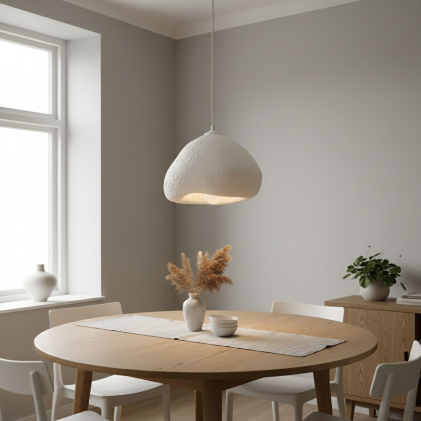 Brilagi - Lampada a sospensione su cavo WABI SABI 1xE27/40W/230V diam. 32 cm bianca