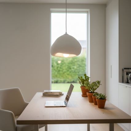 Brilagi - Lampada a sospensione su cavo WABI SABI 1xE27/40W/230V diam. 32 cm bianca
