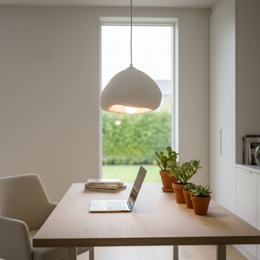 Brilagi - Lampada a sospensione su cavo WABI SABI 1xE27/40W/230V diam. 32 cm bianca