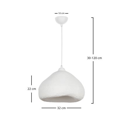 Brilagi - Lampada a sospensione su cavo WABI SABI 1xE27/40W/230V diam. 32 cm bianca