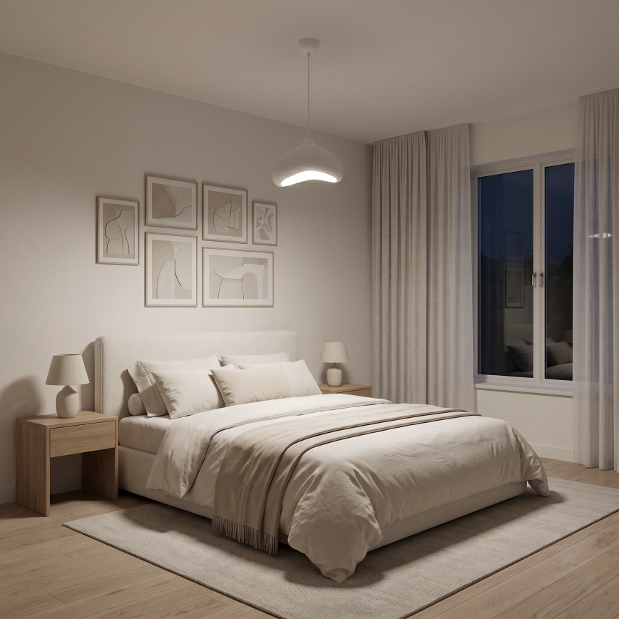 Brilagi - Lampada a sospensione su cavo WABI SABI 1xE27/40W/230V Ø 30 cm bianca