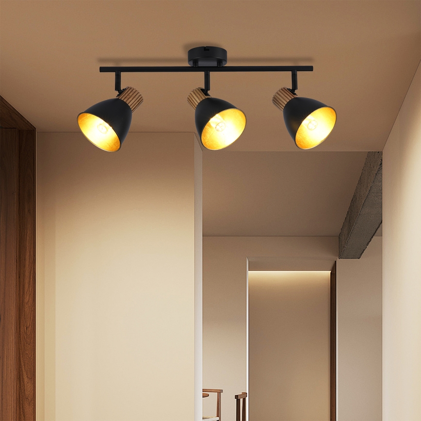 Brilagi - Lampada a spot ODENSE 3xE14/10W/230V legno/nero