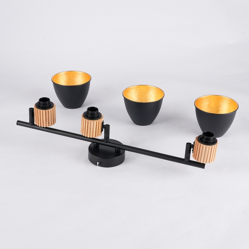 Brilagi - Lampada a spot ODENSE 3xE14/10W/230V legno/nero