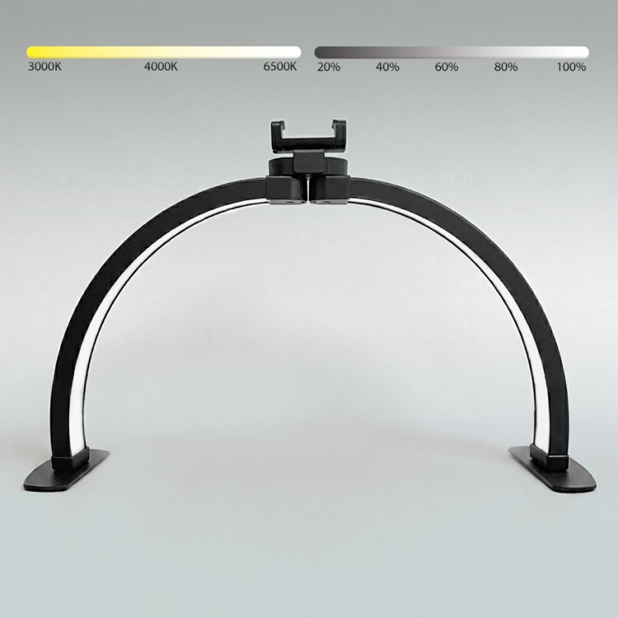 Brilagi - Lampada da tavolo ad arco LED dimmerabile con supporto RADIO LED/25W/24/230V 3000/4000/6500K nera