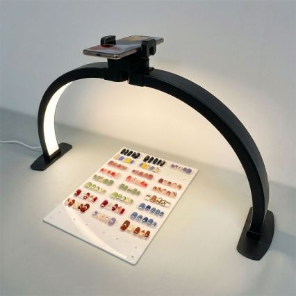 Brilagi - Lampada da tavolo ad arco LED dimmerabile con supporto RADIO LED/25W/24/230V 3000/4000/6500K nera
