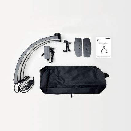 Brilagi - Lampada da tavolo ad arco LED dimmerabile con supporto RADIO LED/25W/24/230V 3000/4000/6500K nera