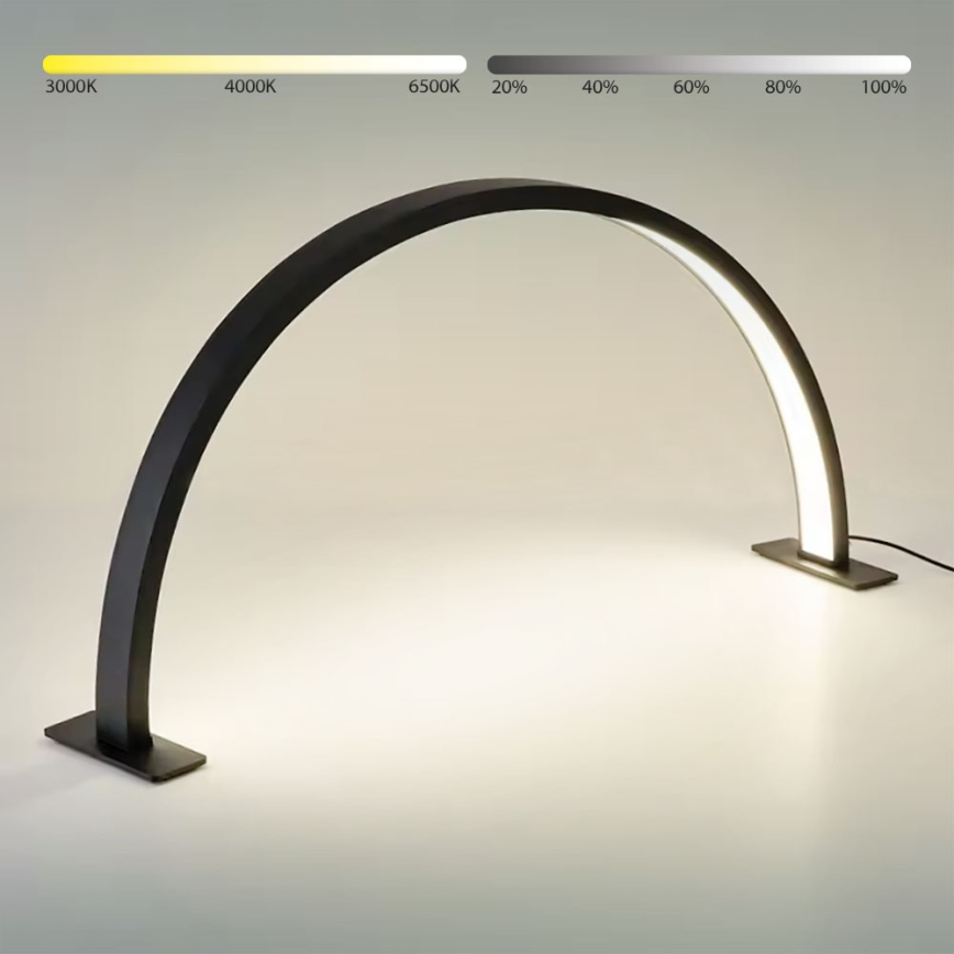 Brilagi - Lampada da tavolo ad arco LED dimmerabile RADIO LED/30W/24/230V 3000/4000/6500K nera