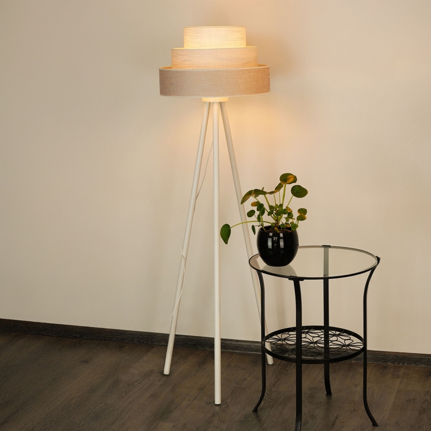 Brilagi - Lampada con piedistallo ALASKA LUNETA 1xE27/15W/230V grigio/color crema