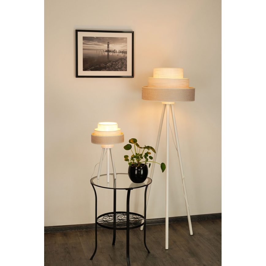 Brilagi - Lampada con piedistallo ALASKA LUNETA 1xE27/15W/230V grigio/color crema