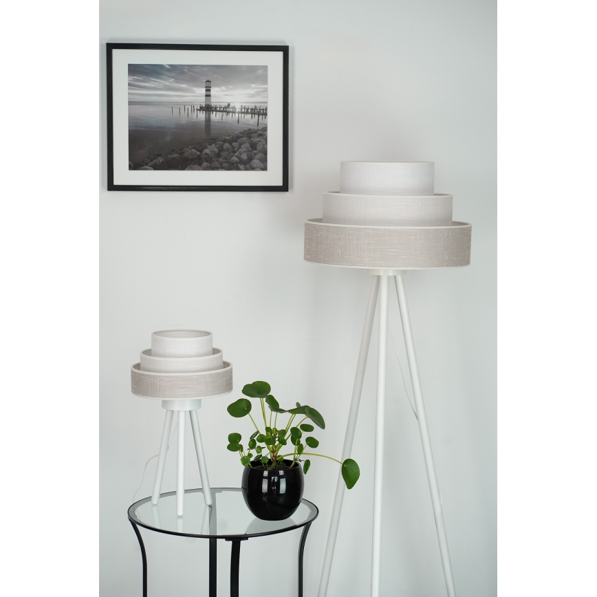 Brilagi - Lampada con piedistallo ALASKA LUNETA 1xE27/15W/230V grigio/color crema