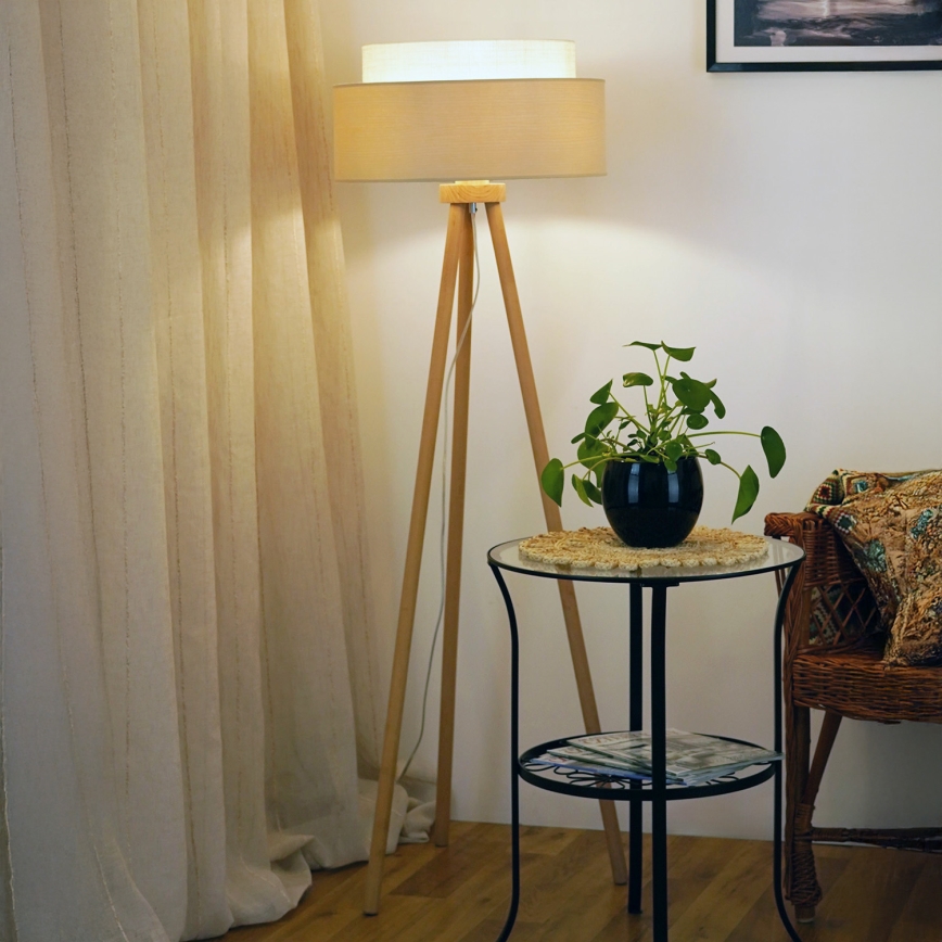 Brilagi - Lampada con piedistallo ARIZONA BOHO 1xE27/15W/230V beige
