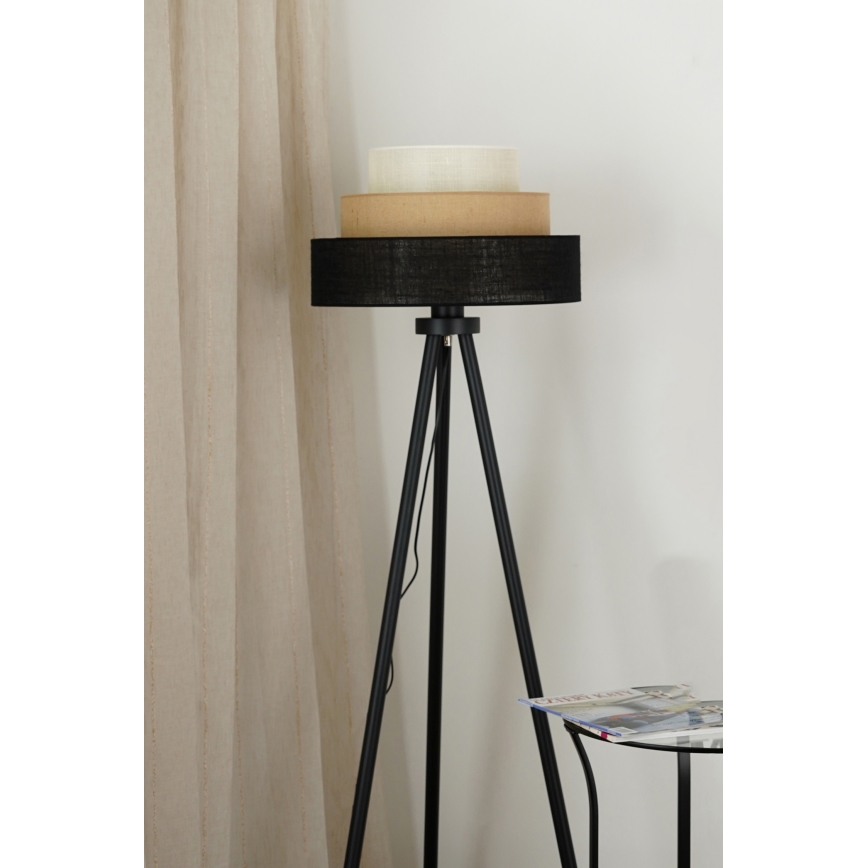 Brilagi - Lampada con piedistallo ASPEN LUNETA 1xE27/15W/230V nero/beige/color crema