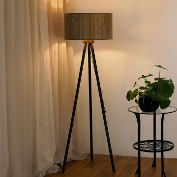 Brilagi - Lampada con piedistallo BOSTON ROLLER 1xE27/15W/230V paglia marrone/oro