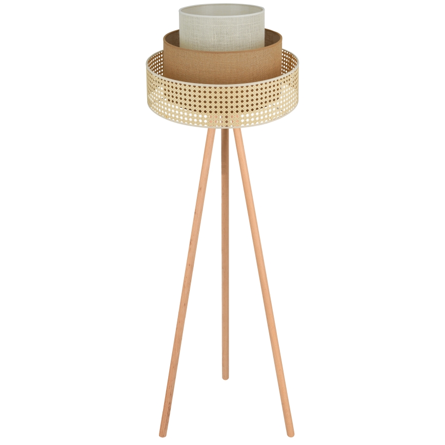 Brilagi - Lampada con piedistallo CEDAR LUNETA 1xE27/15W/230V beige/marrone/color crema