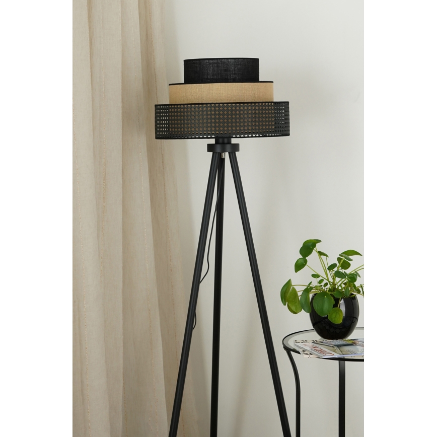 Brilagi - Lampada con piedistallo DAKOTA LUNETA 1xE27/15W/230V nero/beige