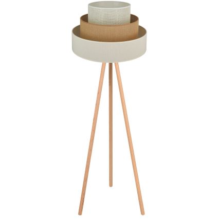 Brilagi - Lampada con piedistallo DENVER LUNETA 1xE27/15W/230V beige/marrone/color crema