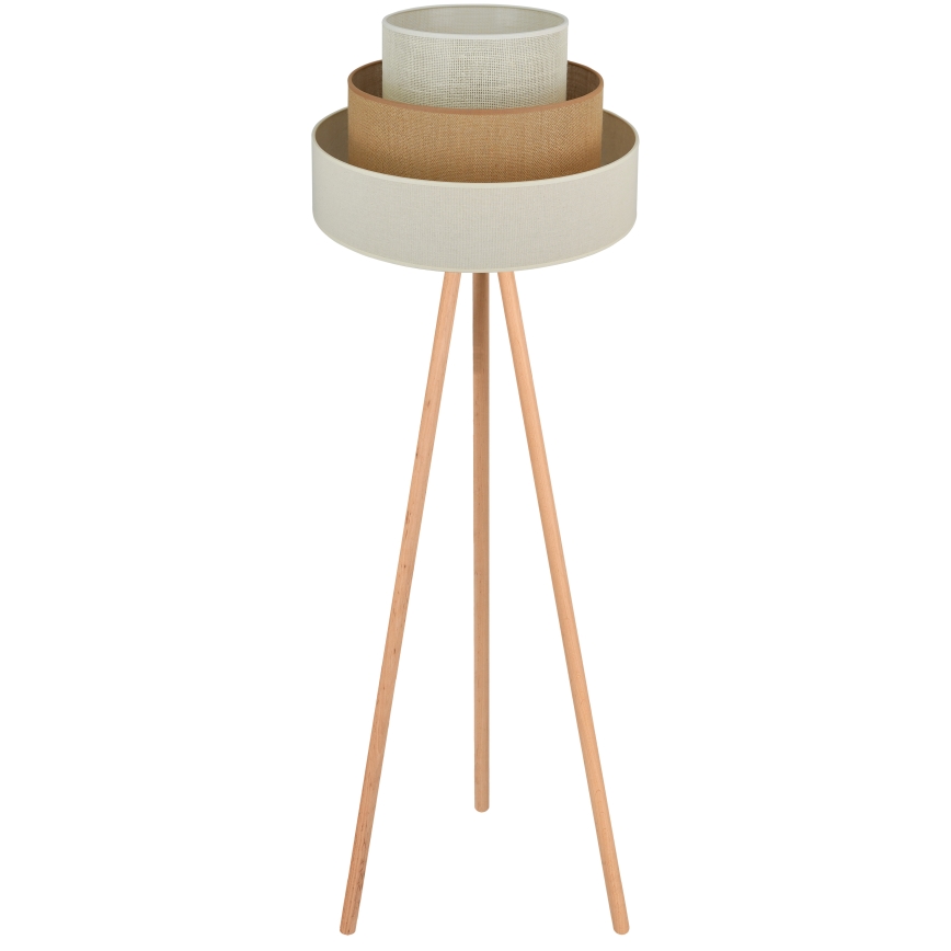 Brilagi - Lampada con piedistallo DENVER LUNETA 1xE27/15W/230V beige/marrone/color crema