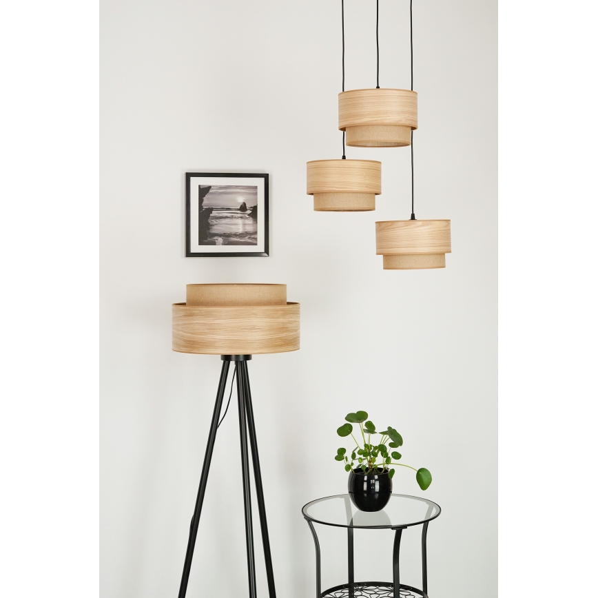 Brilagi - Lampada con piedistallo MONTANA BOHO 1xE27/15W/230V marrone/nero