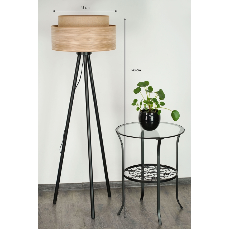 Brilagi - Lampada con piedistallo MONTANA BOHO 1xE27/15W/230V marrone/nero