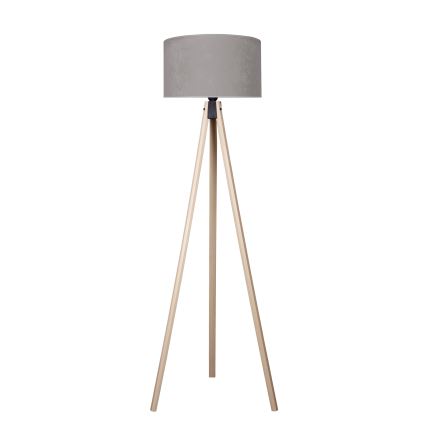 Brilagi - Lampada con piedistallo VELVET 1xE27/60W/230V beige/grigio