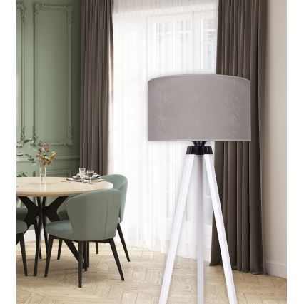 Brilagi - Lampada con piedistallo VELVET 1xE27/60W/230V bianco/grigio