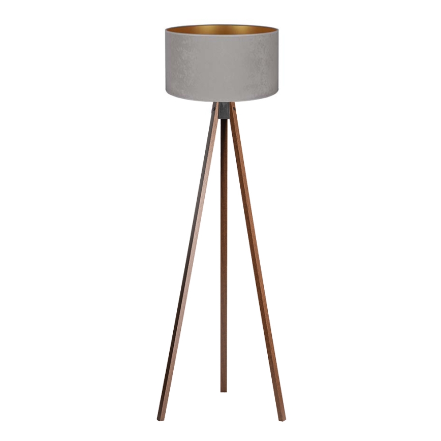 Brilagi - Lampada con piedistallo VELVET 1xE27/60W/230V wenge/grigio