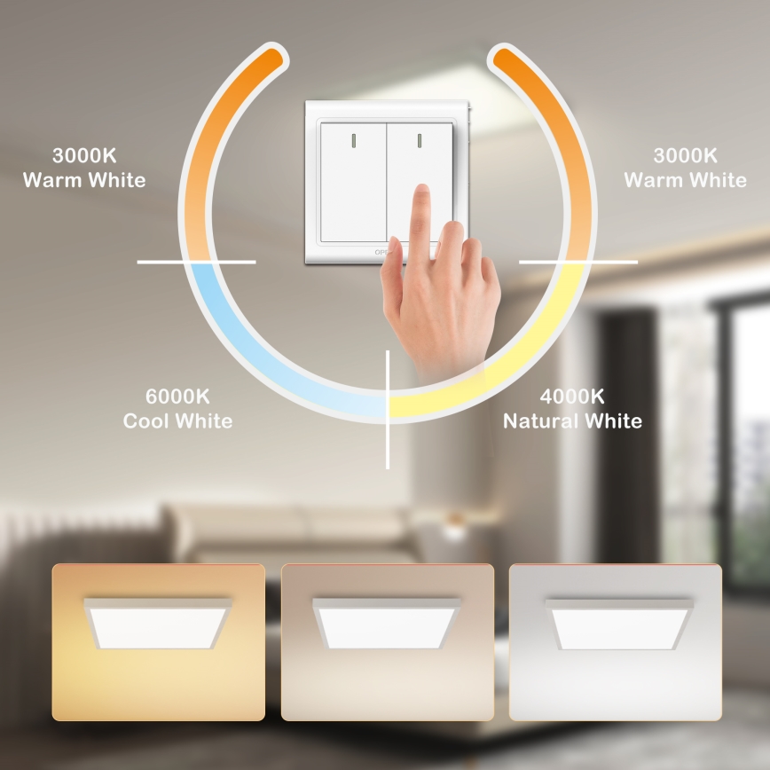 Brilagi - Plafoniera a LED per bagno FRAME LED/50W/230V 3000/4000/6000K 60x60 cm IP44 argento