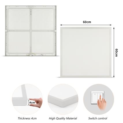 Brilagi - Plafoniera a LED per bagno FRAME LED/50W/230V 3000/4000/6000K 60x60 cm IP44 argento