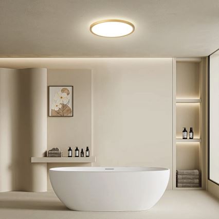 Brilagi - Plafoniera per bagno LED ULTRA SLIM 18W/230V Ø 30 cm dorata IP54
