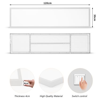Brilagi - Plafoniera LED per bagno FRAME 50W 230V 3000/4000/6000K 120x30 cm IP44 argento