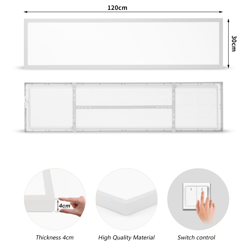 Brilagi - Plafoniera LED per bagno FRAME 50W 230V 3000/4000/6000K 120x30 cm IP44 argento