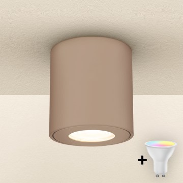 Brilagi - Lampada da bagno LED RGBW dimmerabile MIA 1xGU10/4,8W/230V 3000K 84x80 mm beige IP54 + telecomando