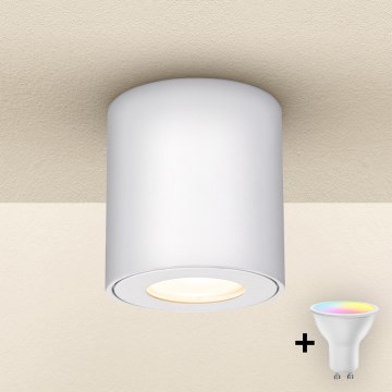 Brilagi - Lampada da bagno LED RGBW dimmerabile MIA 1xGU10/4,8W/230V 3000K 84x80 mm bianca IP54 + telecomando