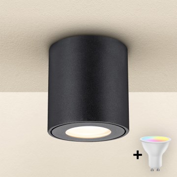 Brilagi - Lampada da bagno LED RGBW dimmerabile MIA 1xGU10/4,8W/230V 3000K 84x80 mm nera IP54 + telecomando