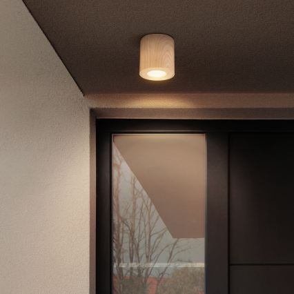 Brilagi - Lampada da bagno LED RGBW dimmerabile MIA 1xGU10/4,8W/230V 3000K 84x80 mm finitura rovere IP44 + telecomando