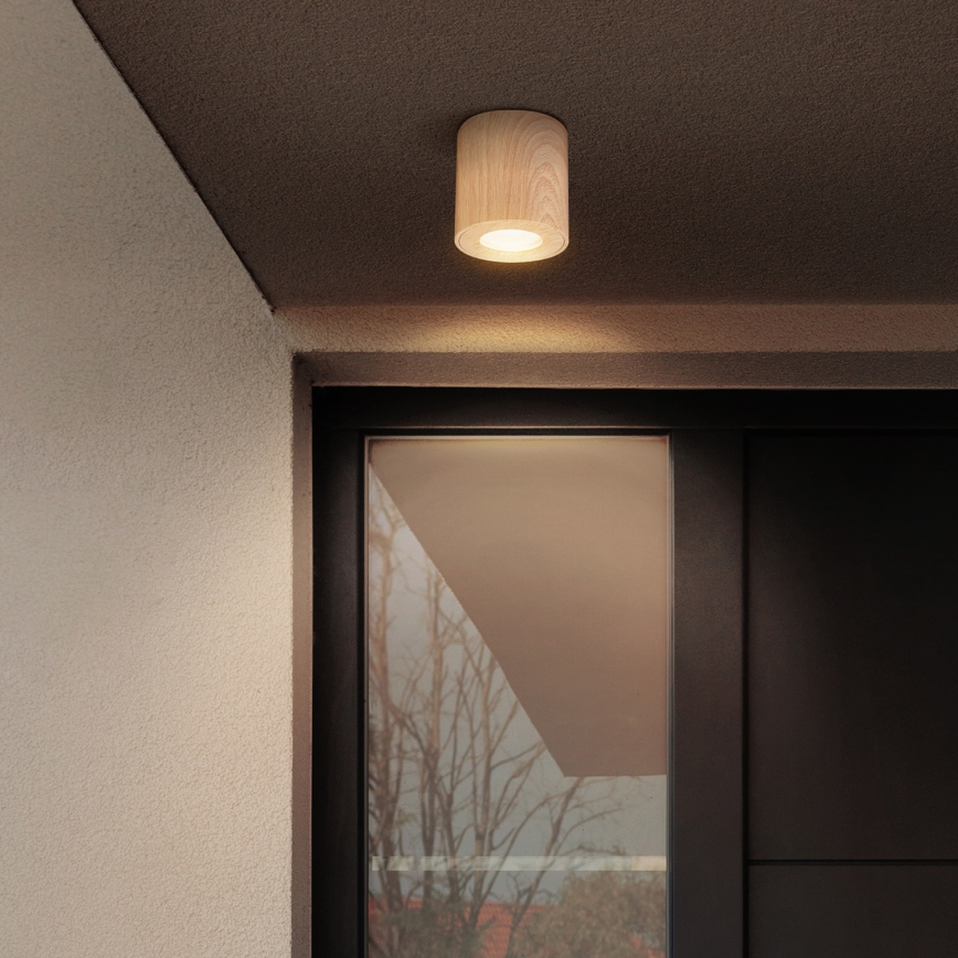 Brilagi - Lampada da bagno LED RGBW dimmerabile MIA 1xGU10/6W/230V 3000K 84x80 mm finitura rovere IP44 + telecomando