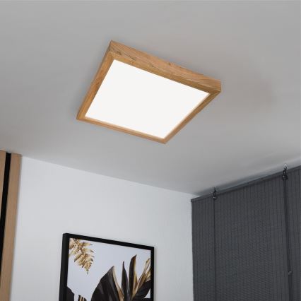 Brilagi - Plafoniera LED da bagno WOODY FRAME LED/40W/230V 60x60 cm IP44 rovere