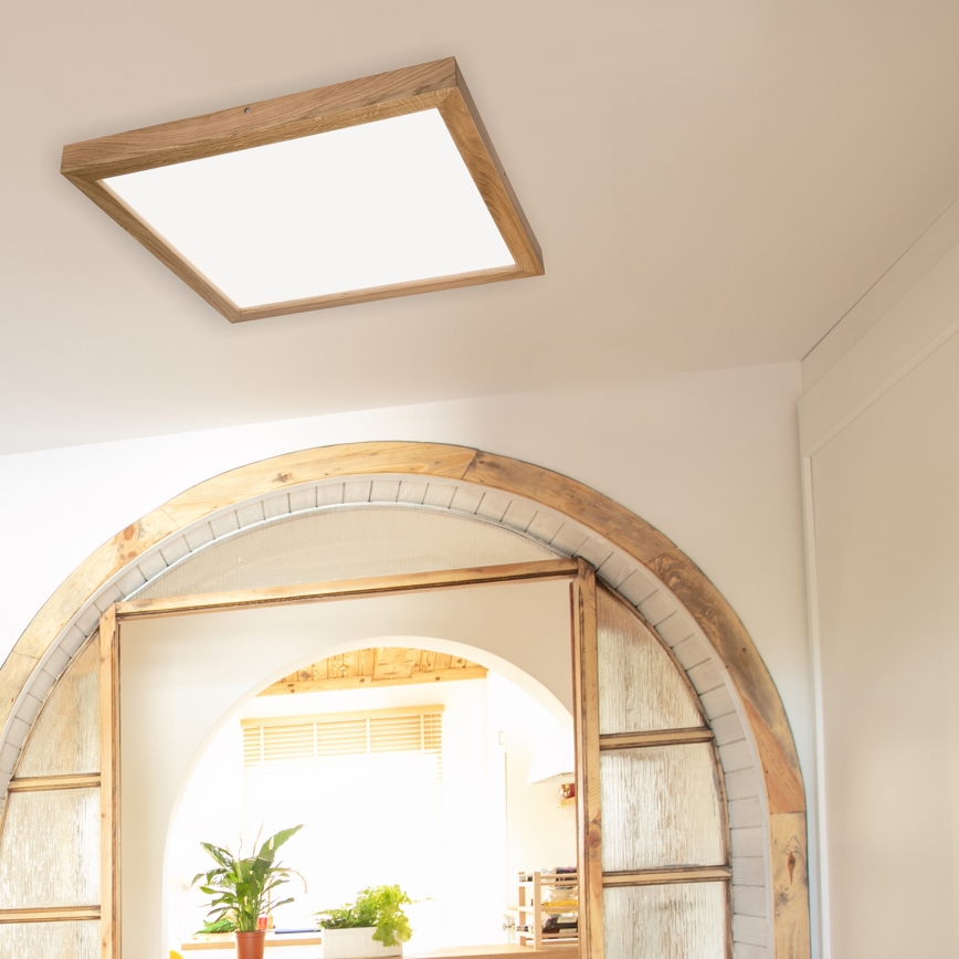 Brilagi - Plafoniera LED da bagno WOODY FRAME LED/40W/230V 60x60 cm IP44 rovere