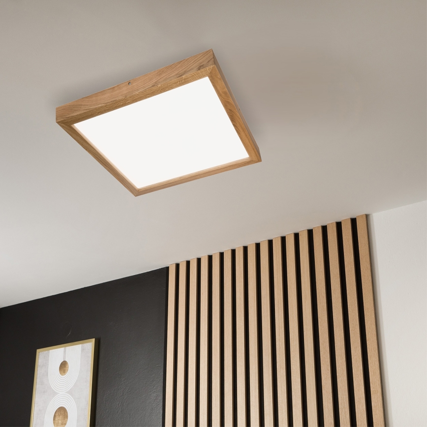 Brilagi - Plafoniera LED per bagno WOODY FRAME, 50W, 230V, 60x60 cm, IP44, rovere