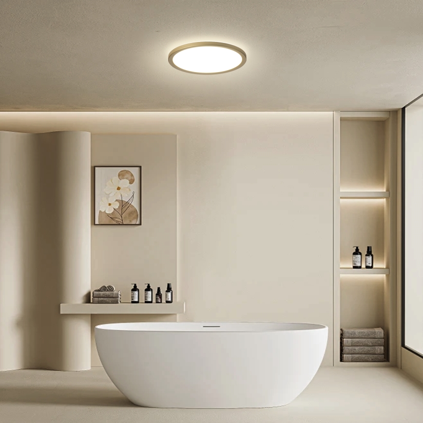 Brilagi - Plafoniera da bagno LED ULTRA SLIM LED/12W/230V Ø 22,5 cm dorata IP54