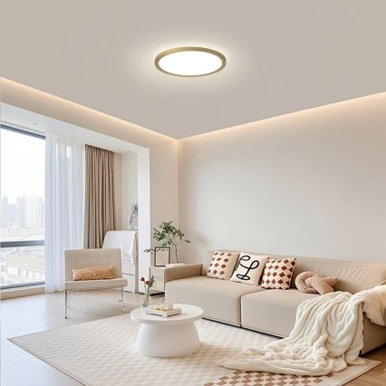 Brilagi - Plafoniera da bagno LED ULTRA SLIM LED/12W/230V Ø 22,5 cm dorata IP54