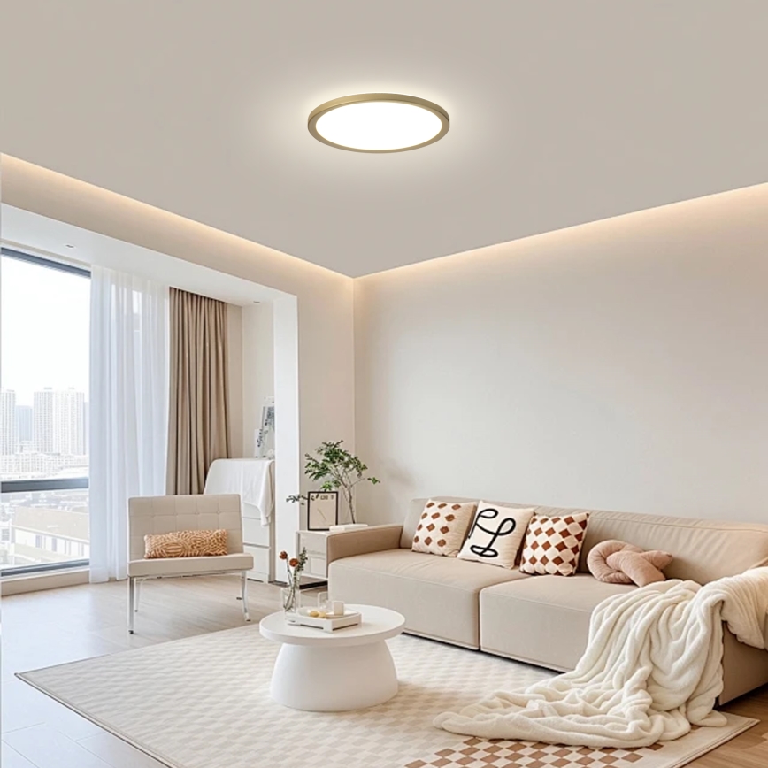 Brilagi - Plafoniera da bagno LED ULTRA SLIM LED/12W/230V Ø 22,5 cm dorata IP54