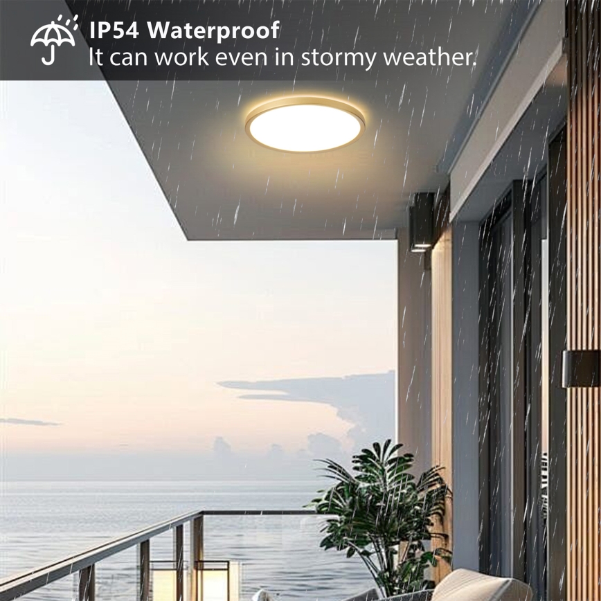 Brilagi - Plafoniera da bagno LED ULTRA SLIM LED/24W/230V Ø 42 cm oro IP54